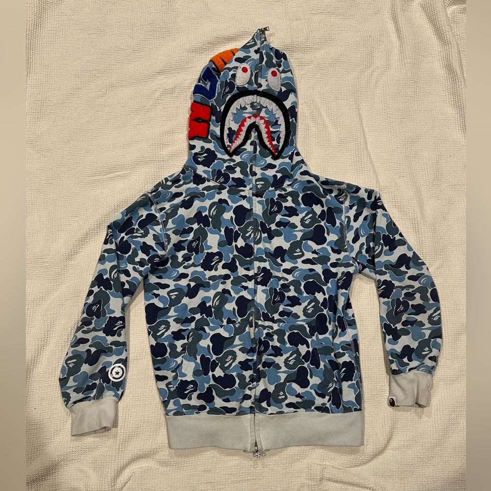 (A Bathing Ape) Bape Hoodie Camo Shark Full Zip Hoodie Small